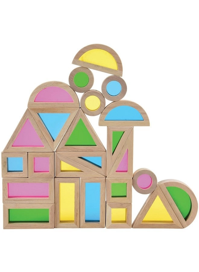 Constructive Playthings Color Mixing Wooden Blocks - Light Table Manipulatives Multicolor