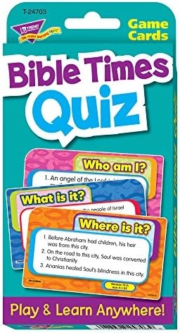 Trend Enterprises Bible Times Quiz Challenge Cards - 56 two-sided cards