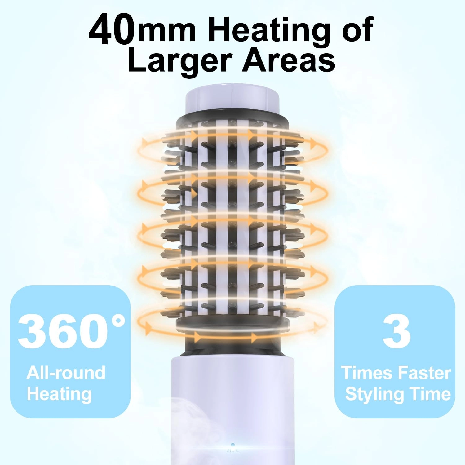Cordless Hair Curling Brush - 7000 mAh 3 in 1 Purple