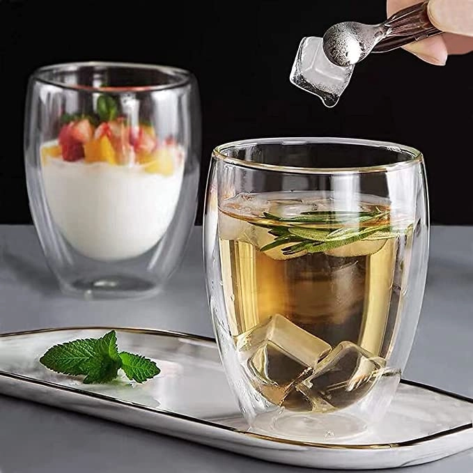 Double Walled Glass Tumbler - 4 pcs - 350 ml
