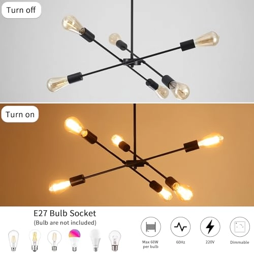 Modern Living Room Chandelier - Dimmable