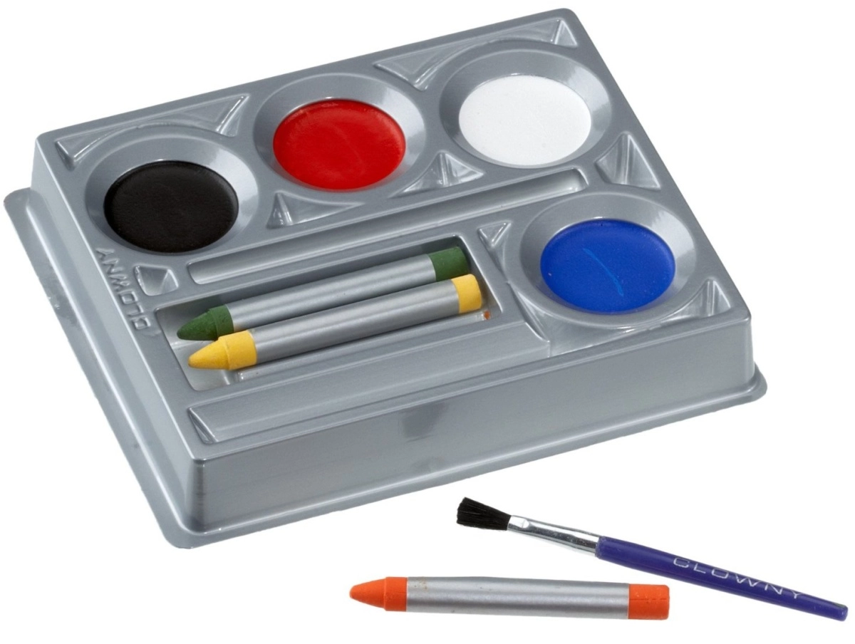 Clowny Face Crayons And Aqua Paint - 4 x face paints 3 x crayons