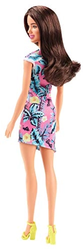 Barbie Fashion Doll - 12 Inch Yellow and Pink Flowers Floral Design Dress Ages 3+