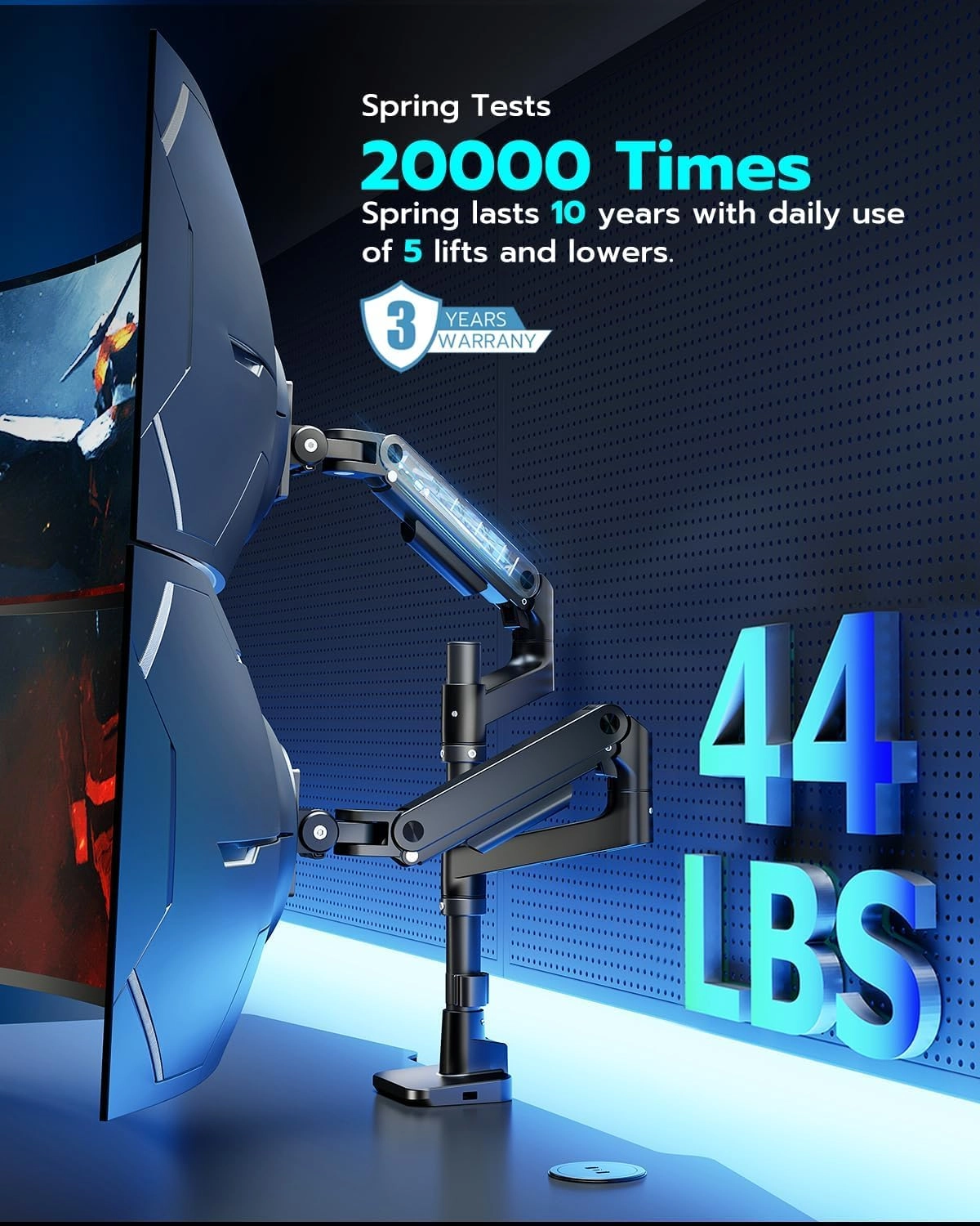 Dual Monitor Mount - 2 Monitors 17-35 Inch VESA 75x75 or 100x100mm