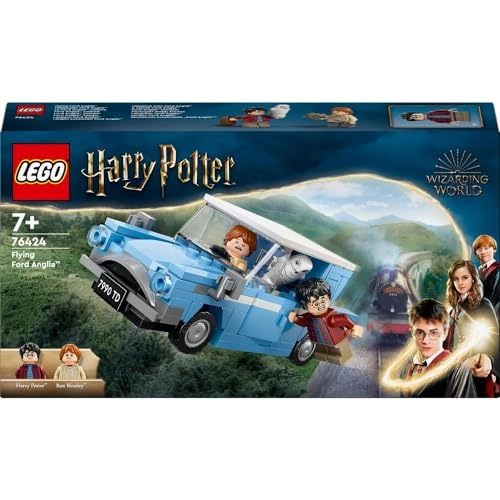 Harry Potter LEGO Flying Ford Anglia (76424) - Buildable model Ron Weasley minifigure Hedwig figure
