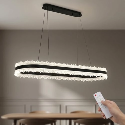 LED Ring Chandelier Oval - 3000K/4500K/6000K Stepless Dimming