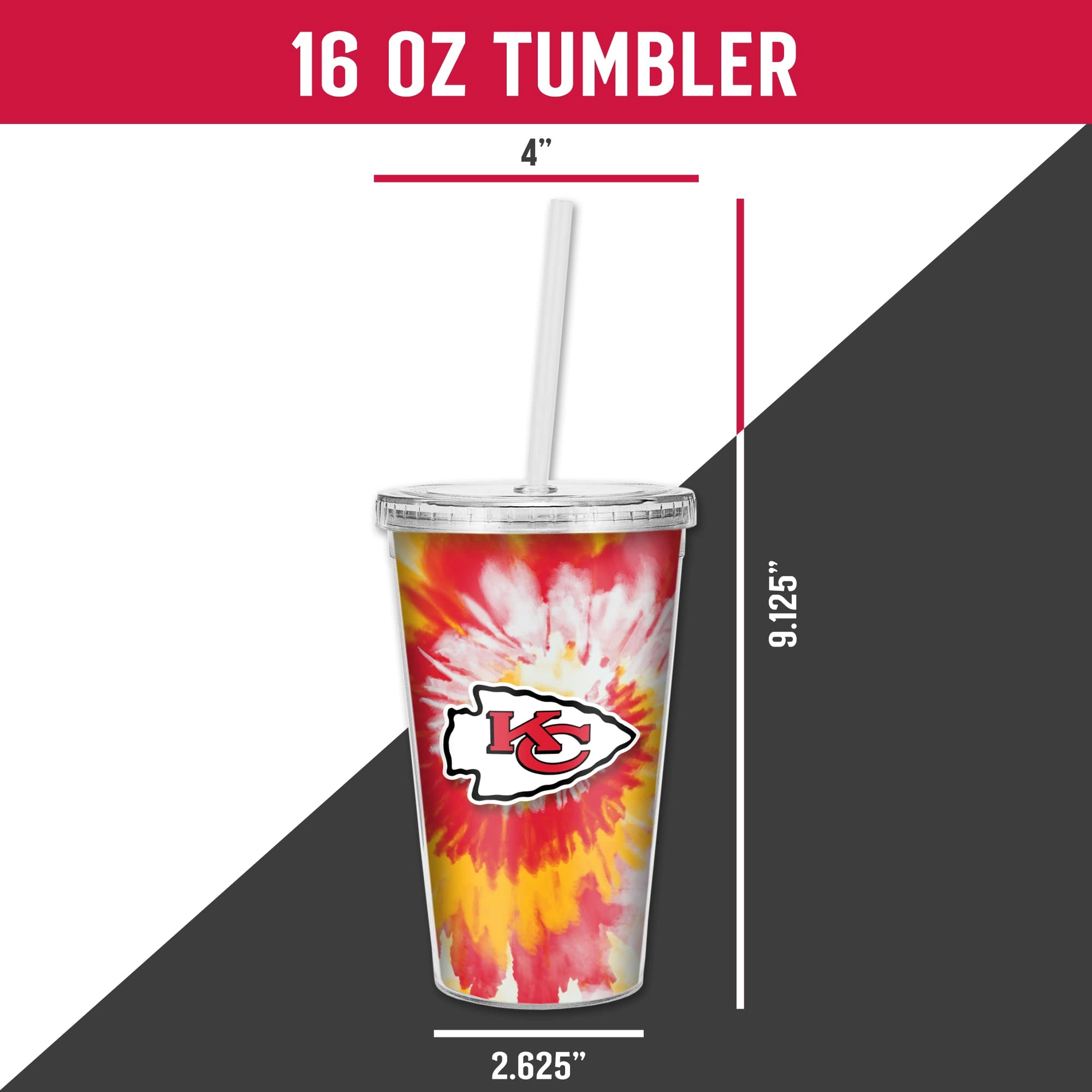 NFL Football Metallic Tie Dye Tumbler - 473ml