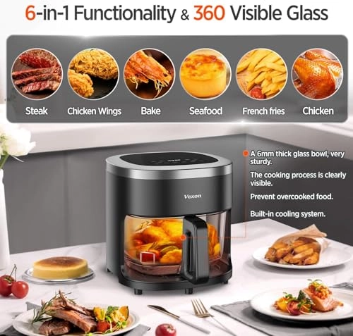 Glass Air Fryer 4208BD-2A-VC
