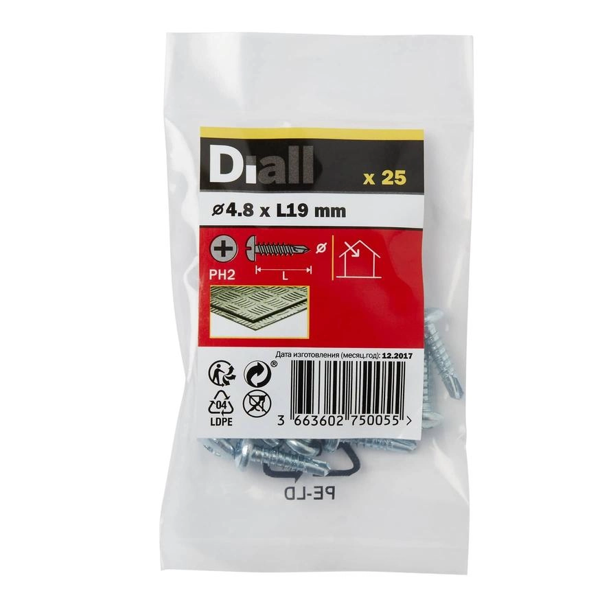Diall Self Drilling Screw - 4.8 x 19 mm