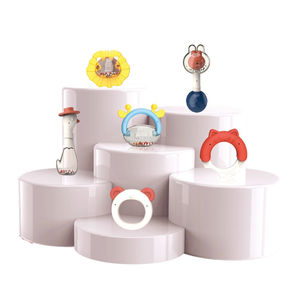 Boiled Animal Rattle - 1+ plastic 6 pieces
