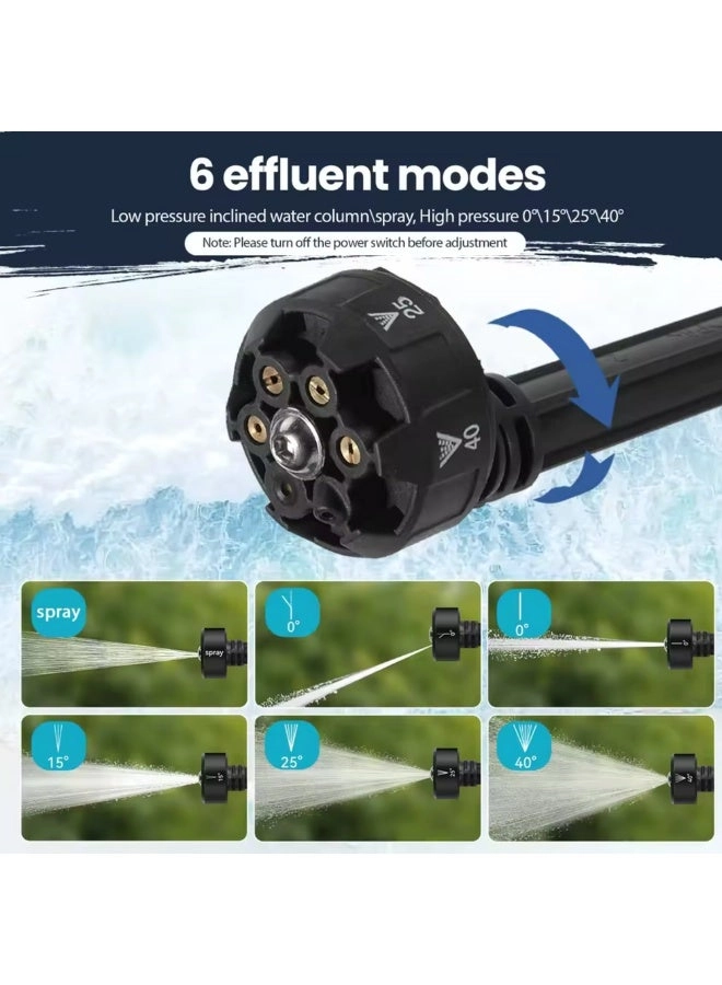 Cordless Pressure Washer - Dual 198VF 6-in-1 Nozzle 600 PSI