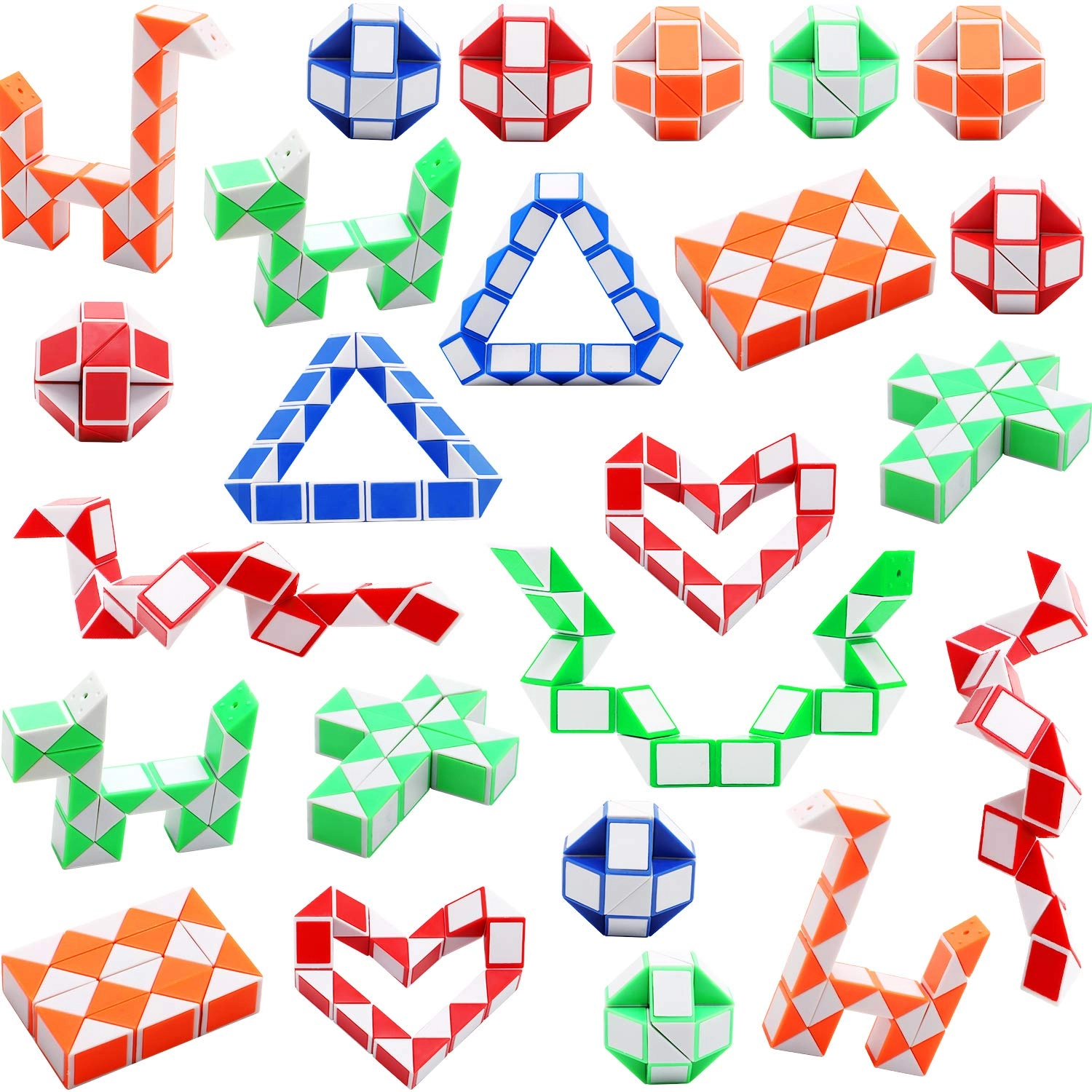 sunshane Magic Snake Cube Color Recognition - 24 pieces