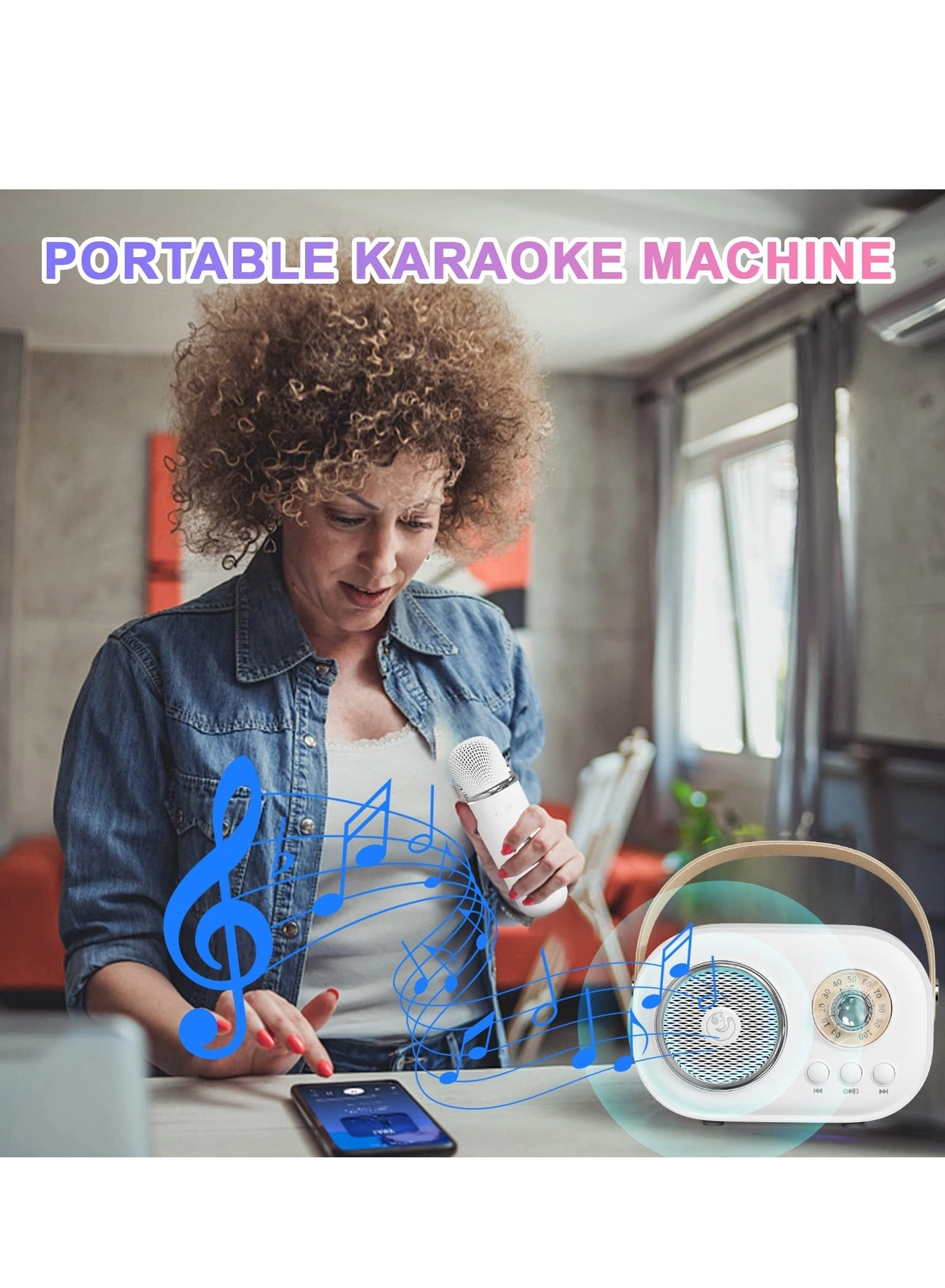Kids Karaoke Machine - 2 Wireless Microphones