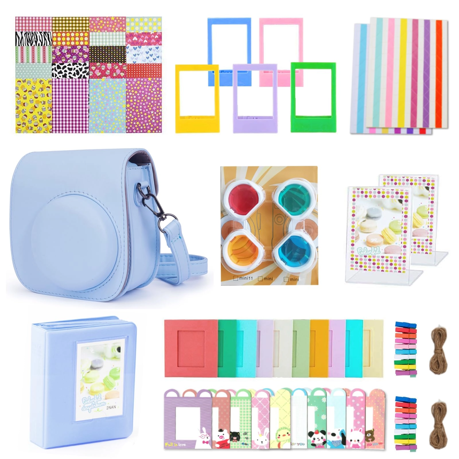 Instant Camera Accessory for Instax Mini 12 - Pastel blue Camera Bag Album