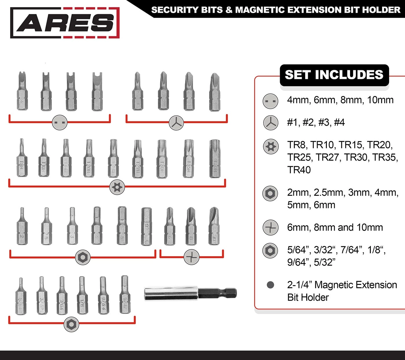 70009 Security Bit Set - 33-Piece