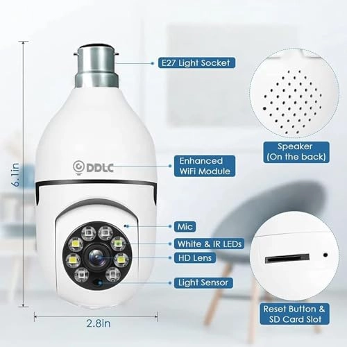 Bulb Light Wireless IP Camera 1080p