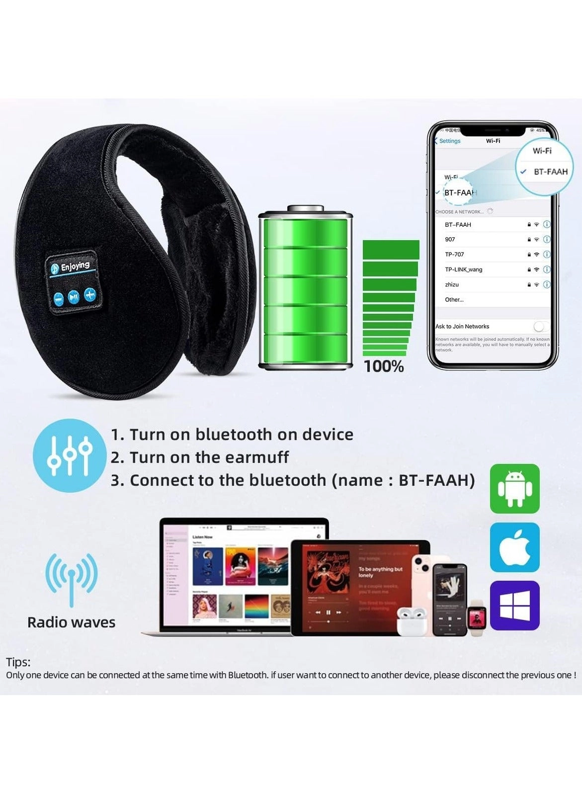 Bluetooth Earmuffs - Wireless Headphone