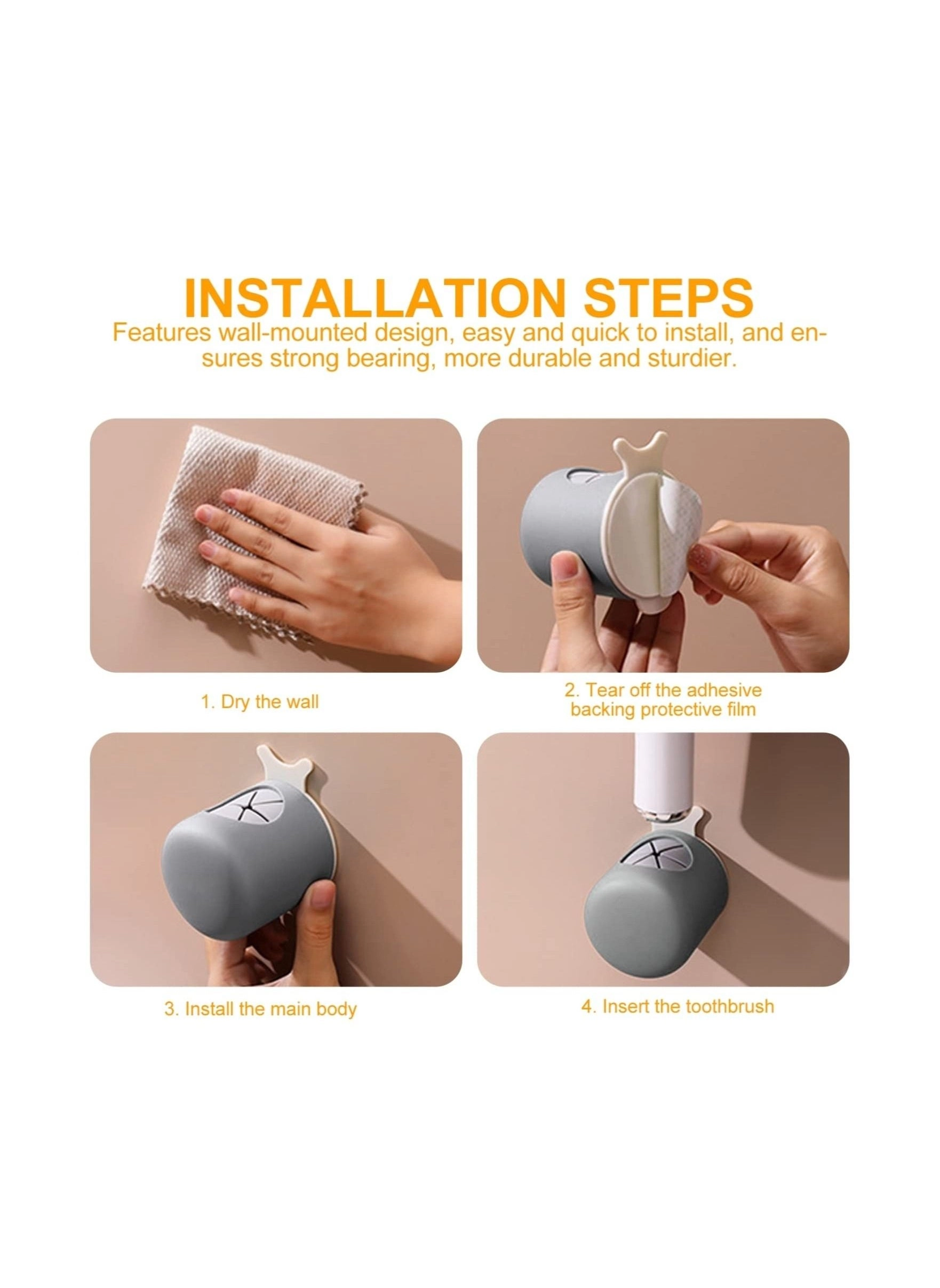 Toothbrush Holders - 2 Wall Mounted