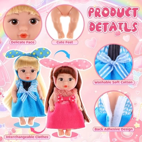 Mini Baby Doll - 4 Pcs 4 Inch Princess Style Ages 3+