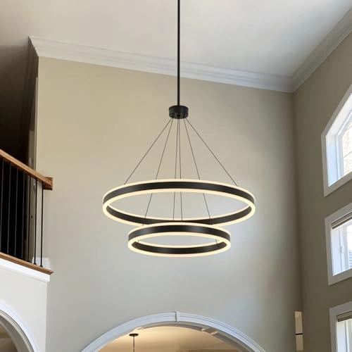 2 Lights Rings Chandelier - 76 inches