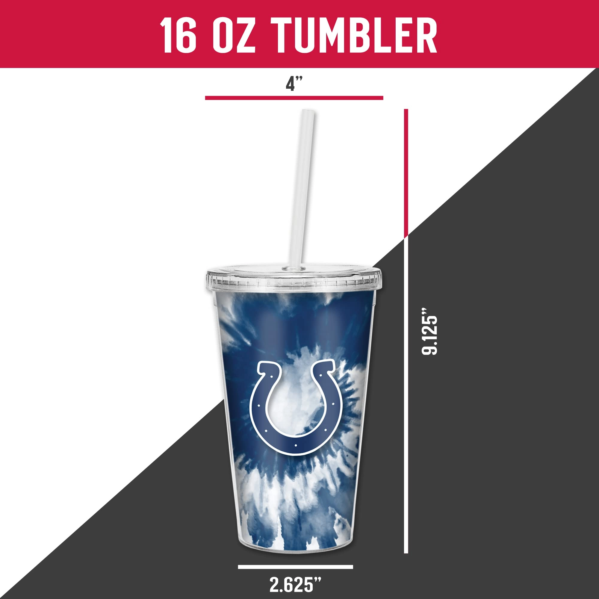 NFL Football Metallic Tie Dye Tumbler - 473ml