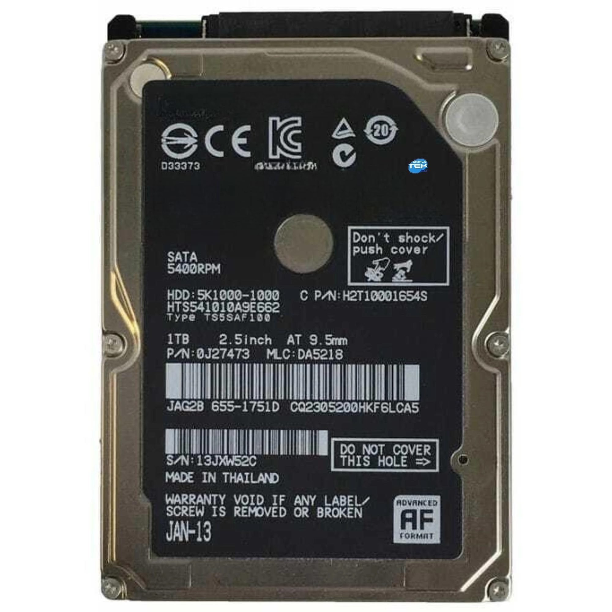 (Refurbished) 2.5" 5400rpm 8MB SATA 6Gb/s (10355-SIMPLETEK) - 1TB