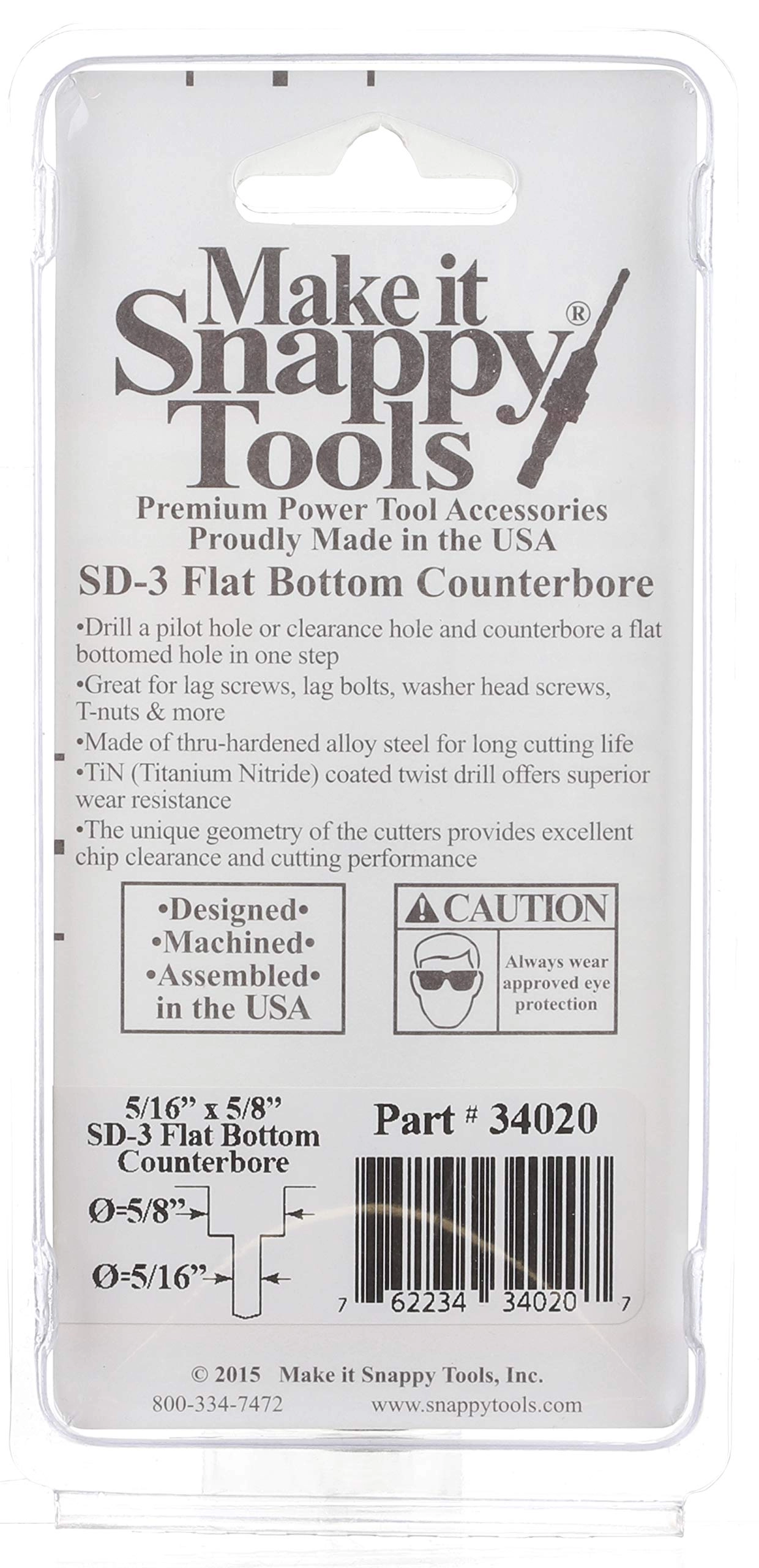 Flat Bottom Counterbore - Tin Coated 5/16 Inch
