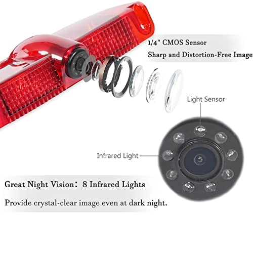 Third Brake Light Backup Camera - Night Vision RCA Video Output 756(H) x 504(V)