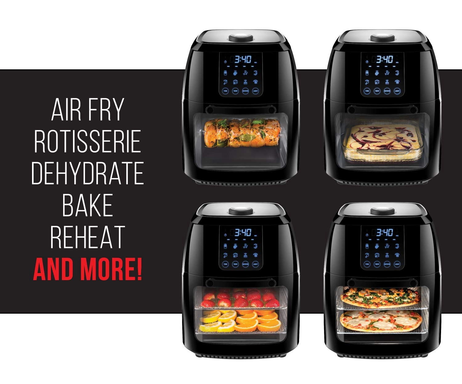 ChefmanTurboFry Touch Easy-View RJ38-4TW-BLK-DS-EU