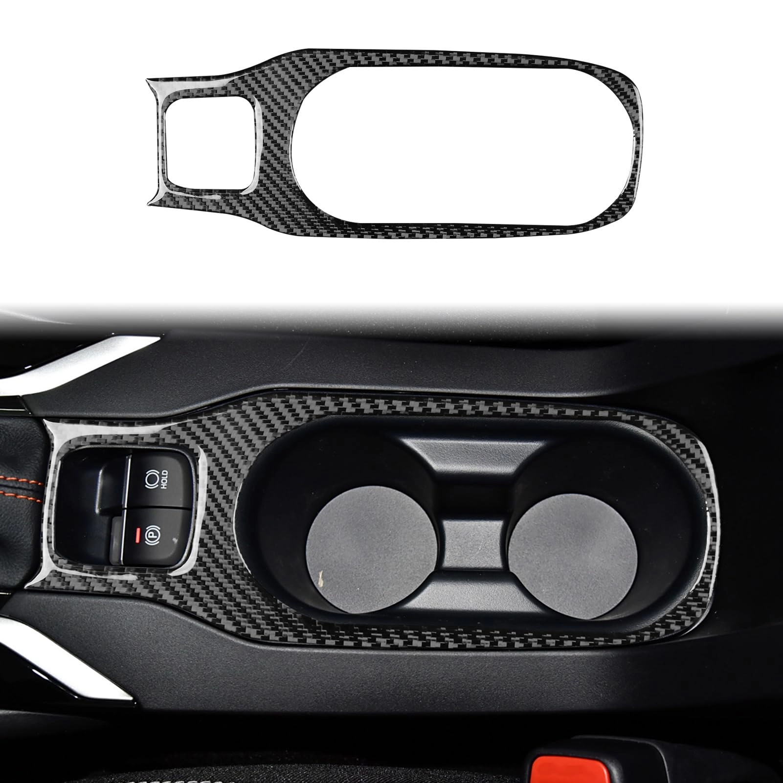 Carbon-Universe Auto Center Console Water Cup Holder Trim Panel - Toyota Corolla & Cross 2019 2020 2021 2022 2023 2024 2025