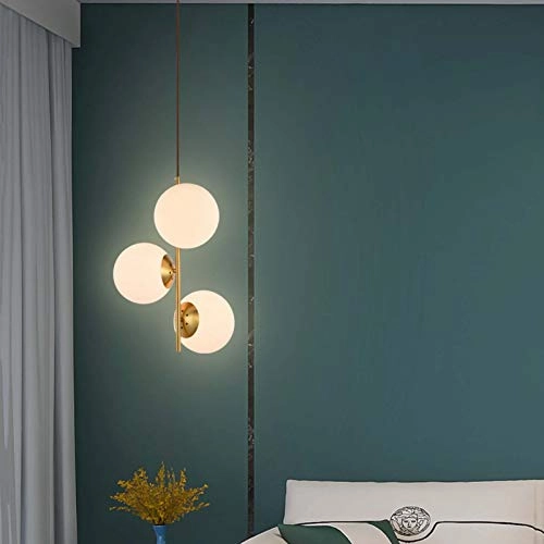 Glass Ball Chandelier - E27 Milky White