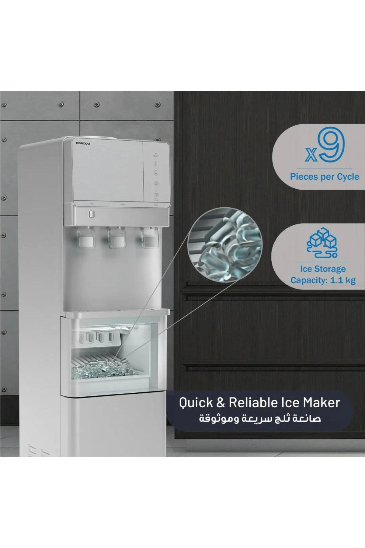 Lifestyle Water Dispenser - Integrated Ice Maker Hot & Cold Stainless Steel