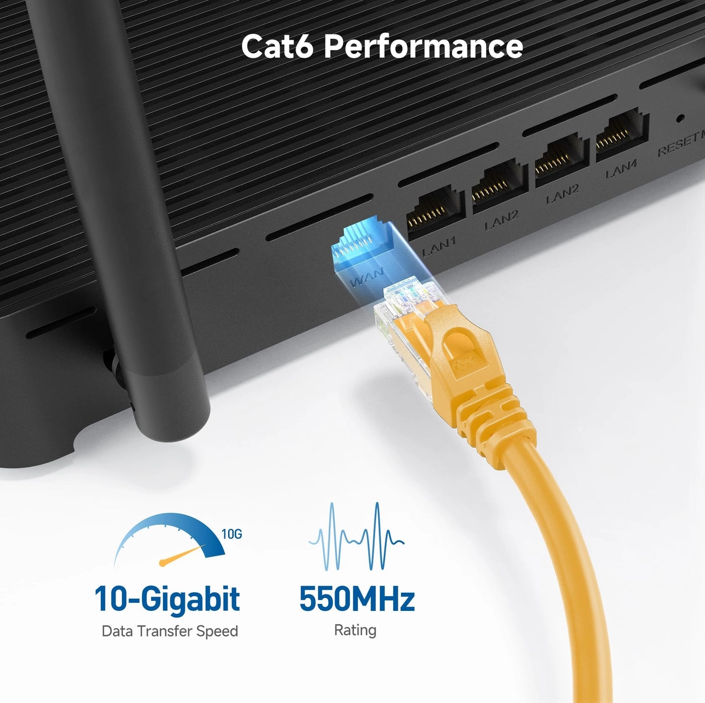 Cat 6 Ethernet Cable - 7ft Pack