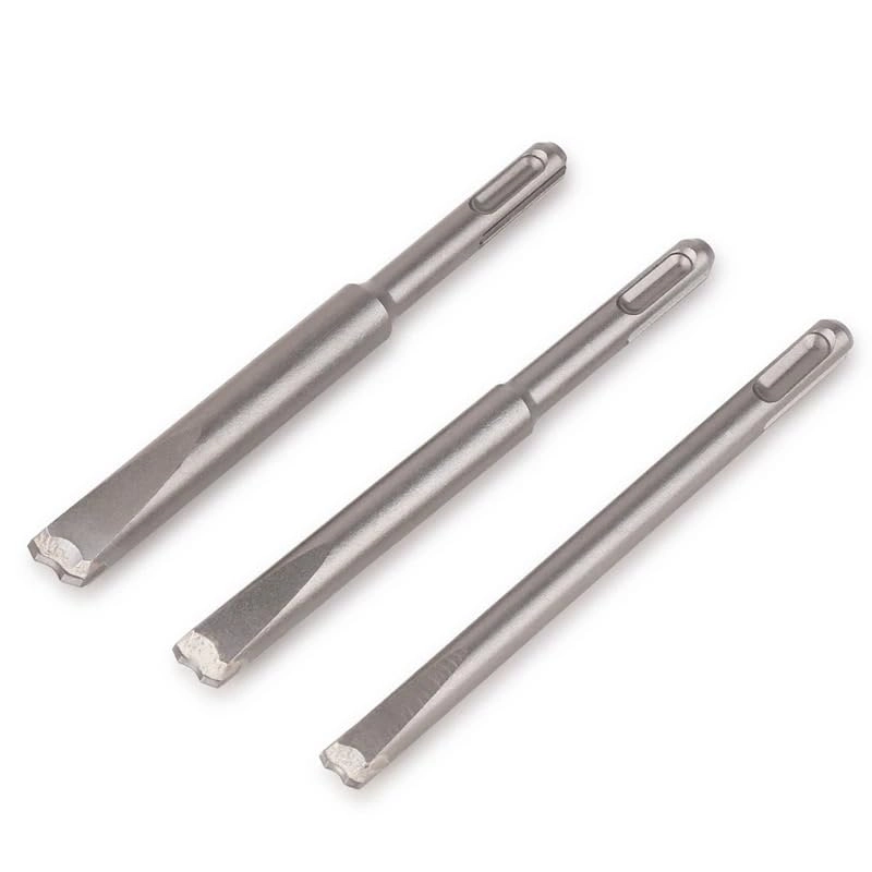 SDS PLUS Shank Tungsten Carbide Tipped Chisel Drill Bit - 40CR Steel YG8C Alloy 3Pcs 10/12/14mm