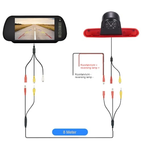 JCJC7892DJTUS - 1280*720 Night Vision + 7" Reverse Mirror - 2 video input