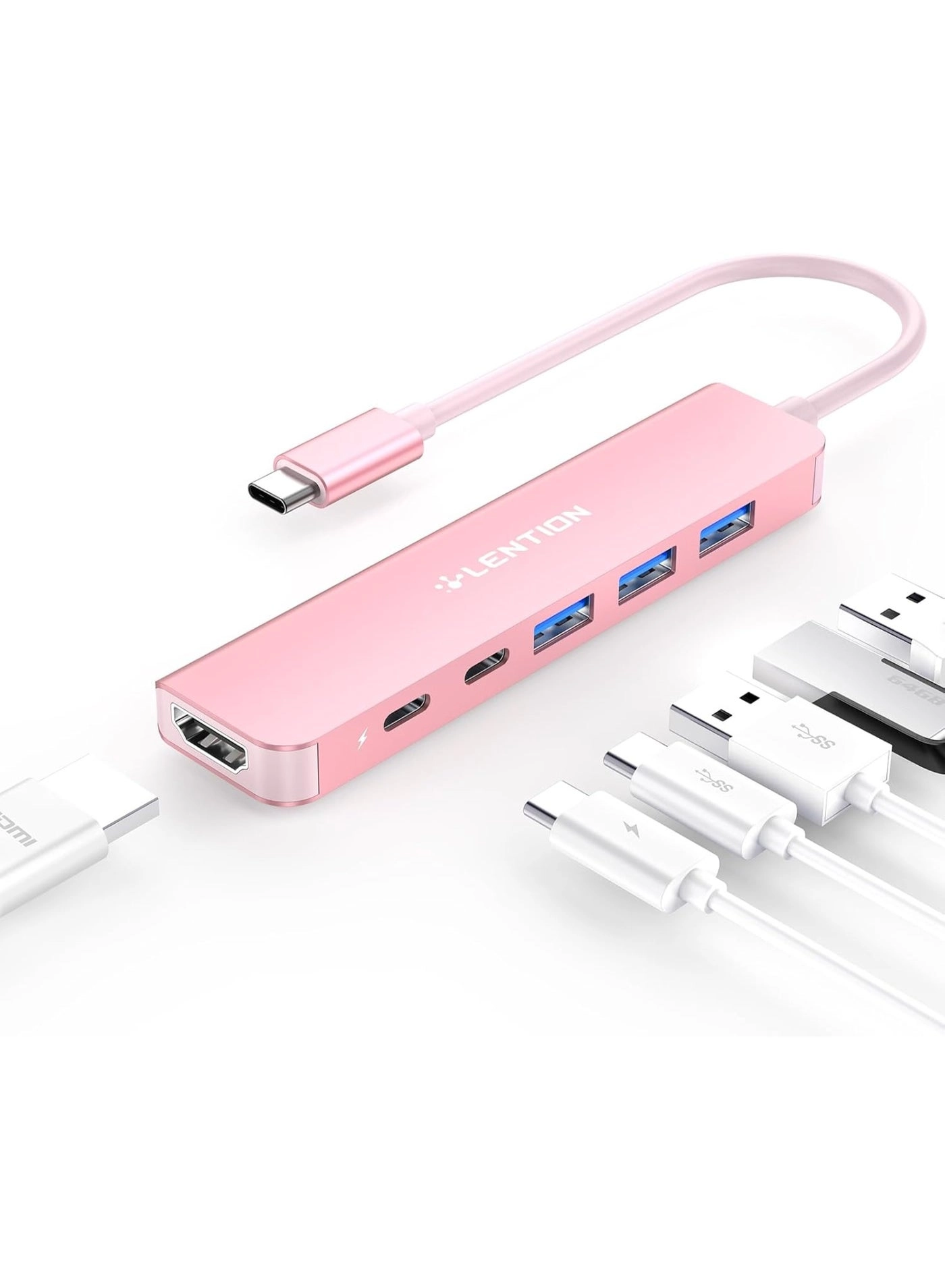 LENTION USB C Hub - 6 in 1 4K HDMI 100W PD