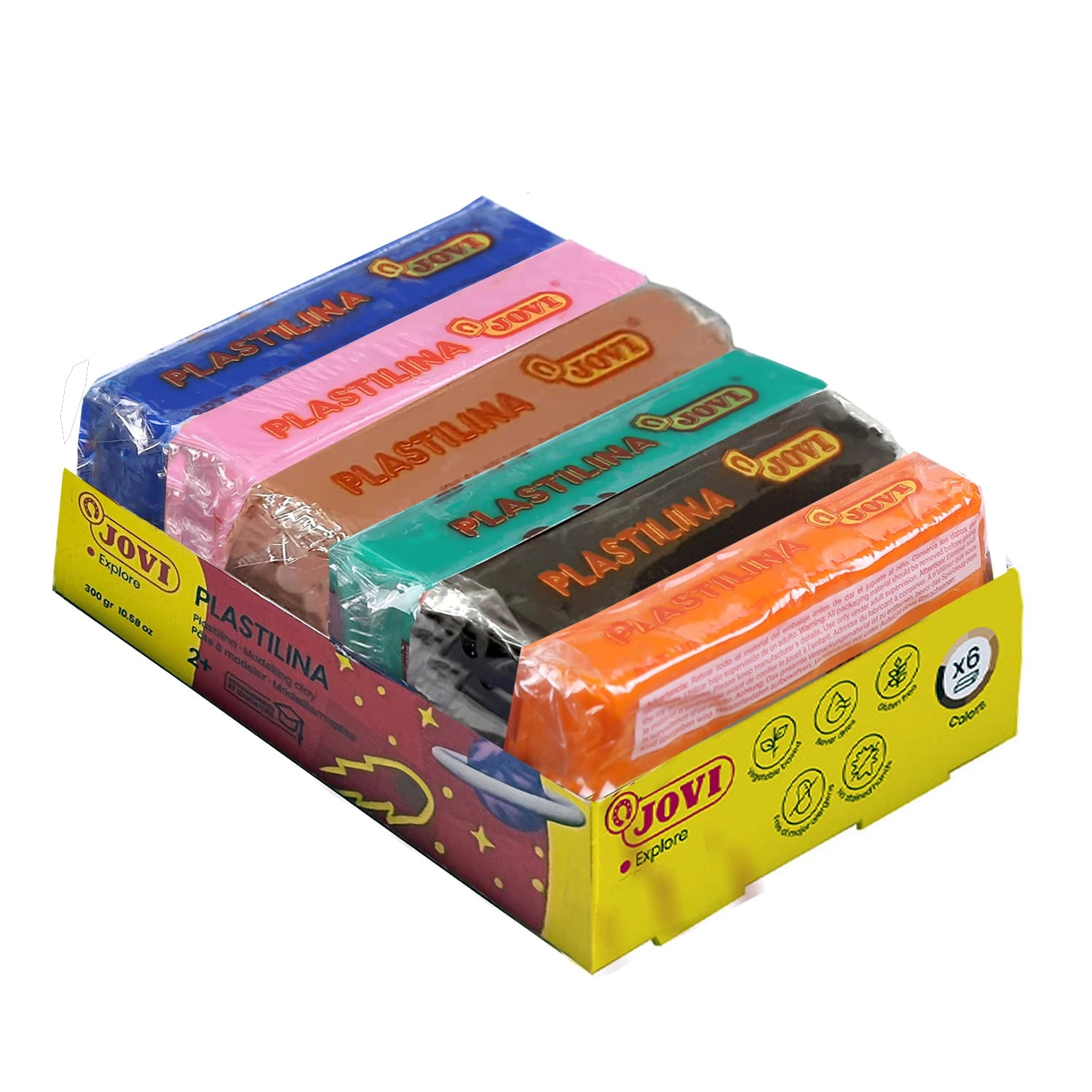 JOVI, Spain, Jovi. Spain Plastilina - 100% Vegetable Based Clay 320 Grams 6 pcs.