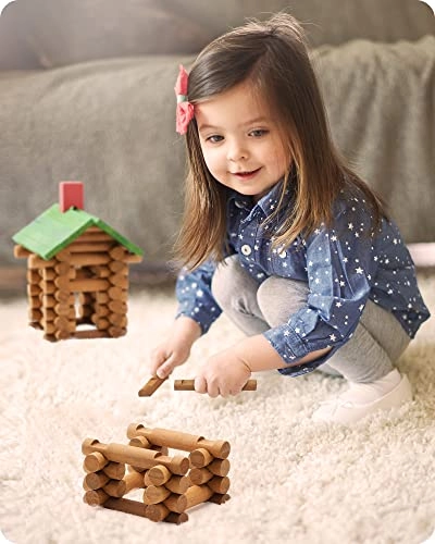 Wooden Log Cabin Set (20-353) - 300 PCS 3+ Kids