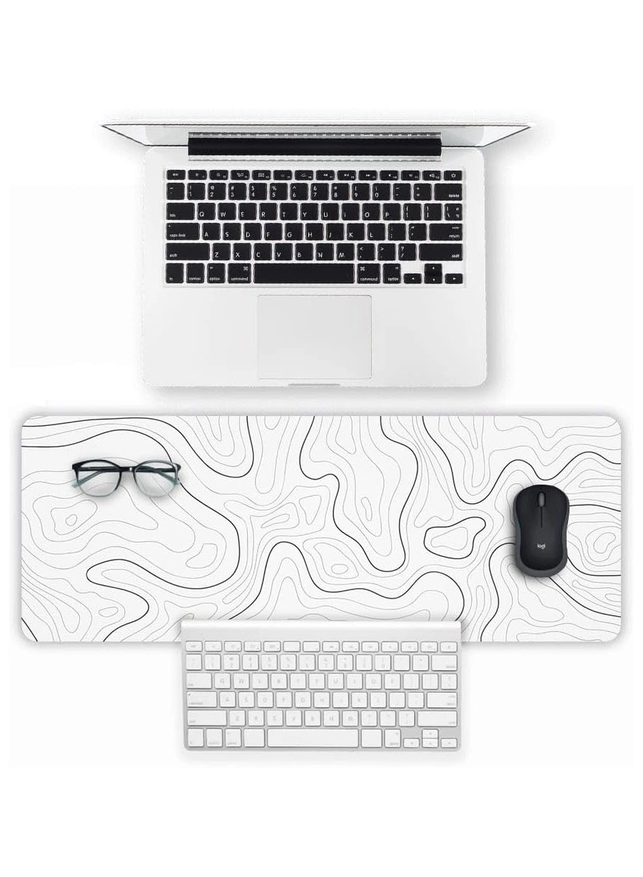 Minimalist Topographic Map XL Rubber Polyester Gaming Mouse Pad - 80x30 cm