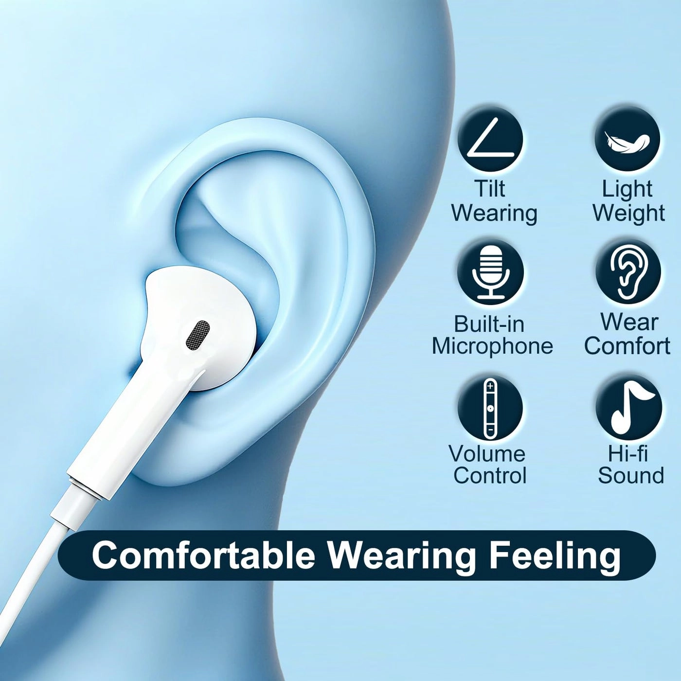 USB C Headphones Wired Earbud Pack