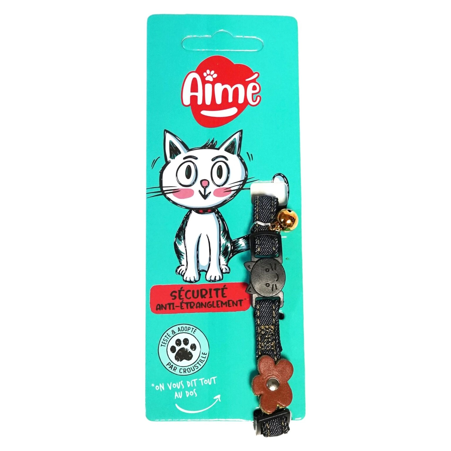 Aime Jeans Cat Collar - Blue denim