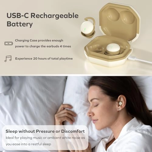 Sleep Earbuds - Beige Bluetooth V5.3 4 Hours