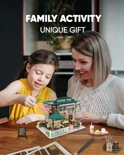 Miniature Coffee Shop Dollhouse Kit Gift Set