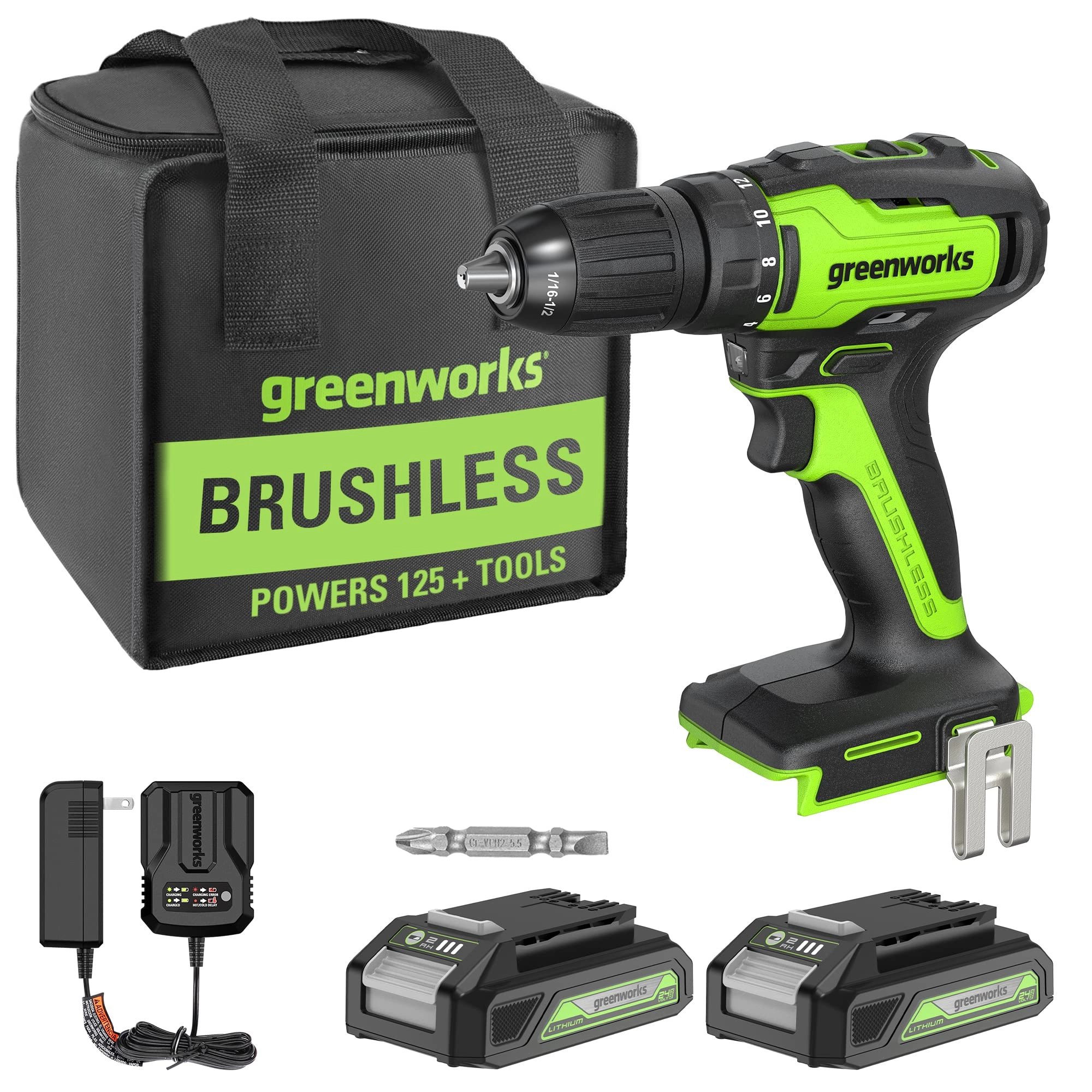 24V Brushless Drill/Driver - 2×2.0Ah(USB Battery) 2800 RPM