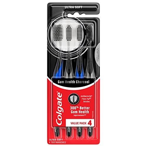 Gum Health Charcoal Toothbrush - Ultra Soft 4-Piece Pack