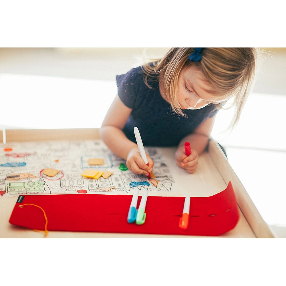 Color & Draw Placemat Set - four dry-erase markers