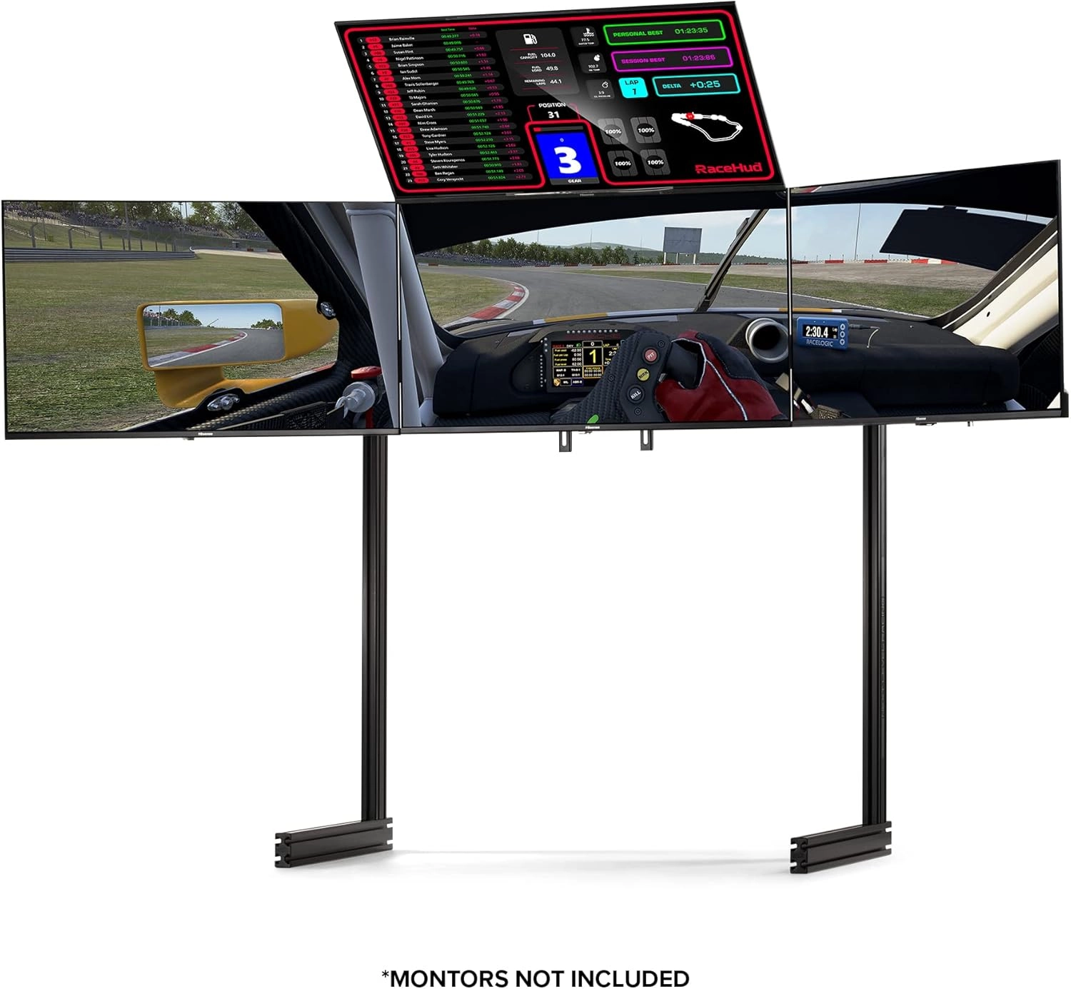 Elite Freestanding Complete Quad Monitor Stand
