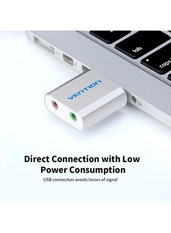 USB External Sound Card - Stereo Earphone Mic Adapter for PC/Laptop/PS4