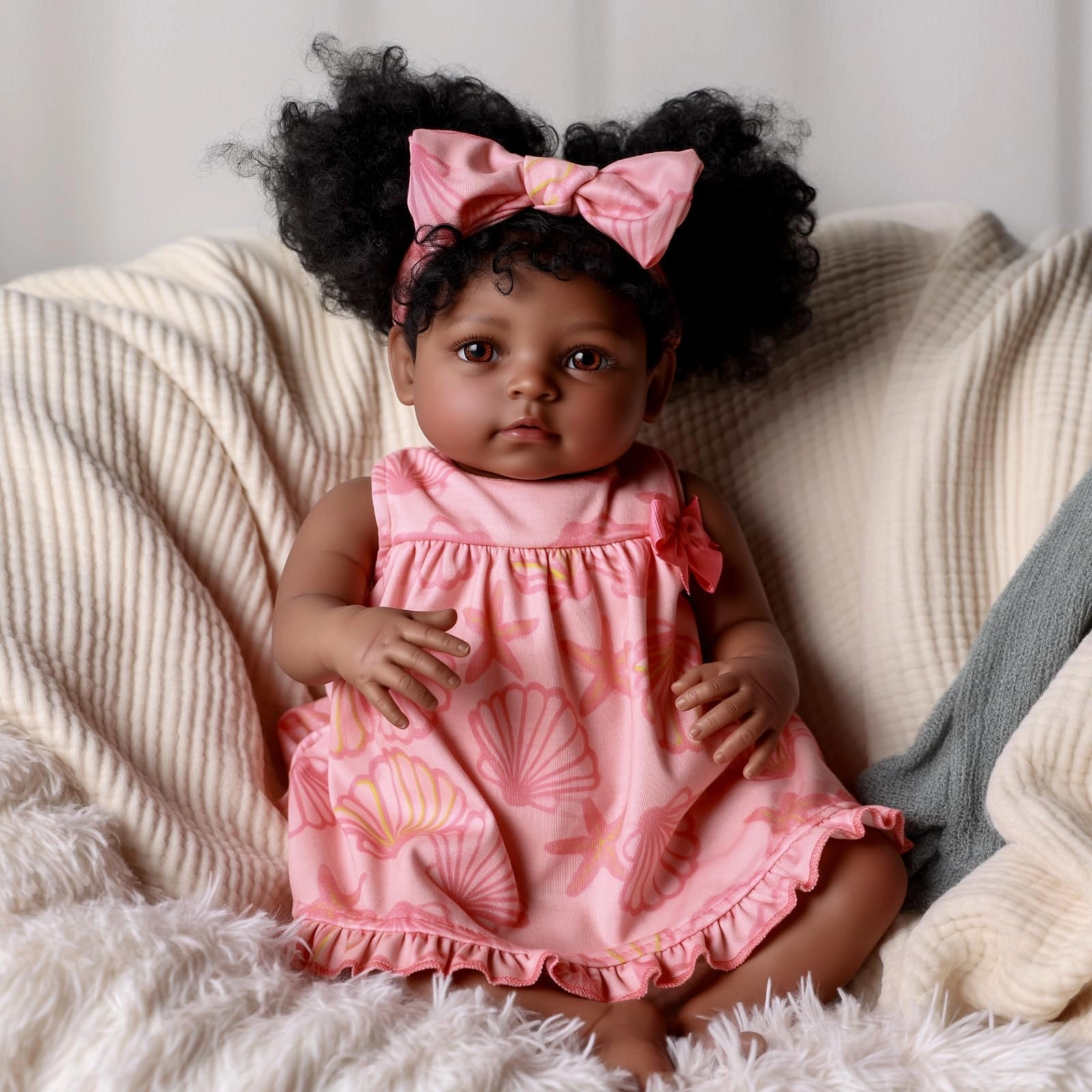 BABESIDE Reborn Baby Doll - 20 Inch Soft Cloth Body Black Girl Ages 3+