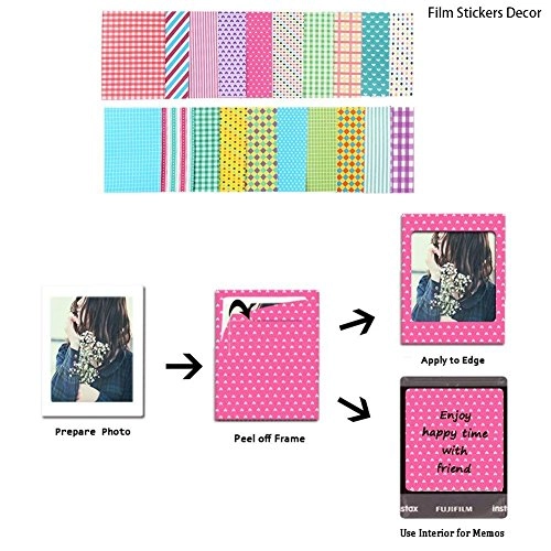 Instant camera case + Book album + Table frame + Wall decor hanging frame + Border stickers + Card Mark Pen + Lens cleaning cloth + Memo clip + Camera strap - Fujifilm Instax Mini 12 11 9 PU LEATHER CASE